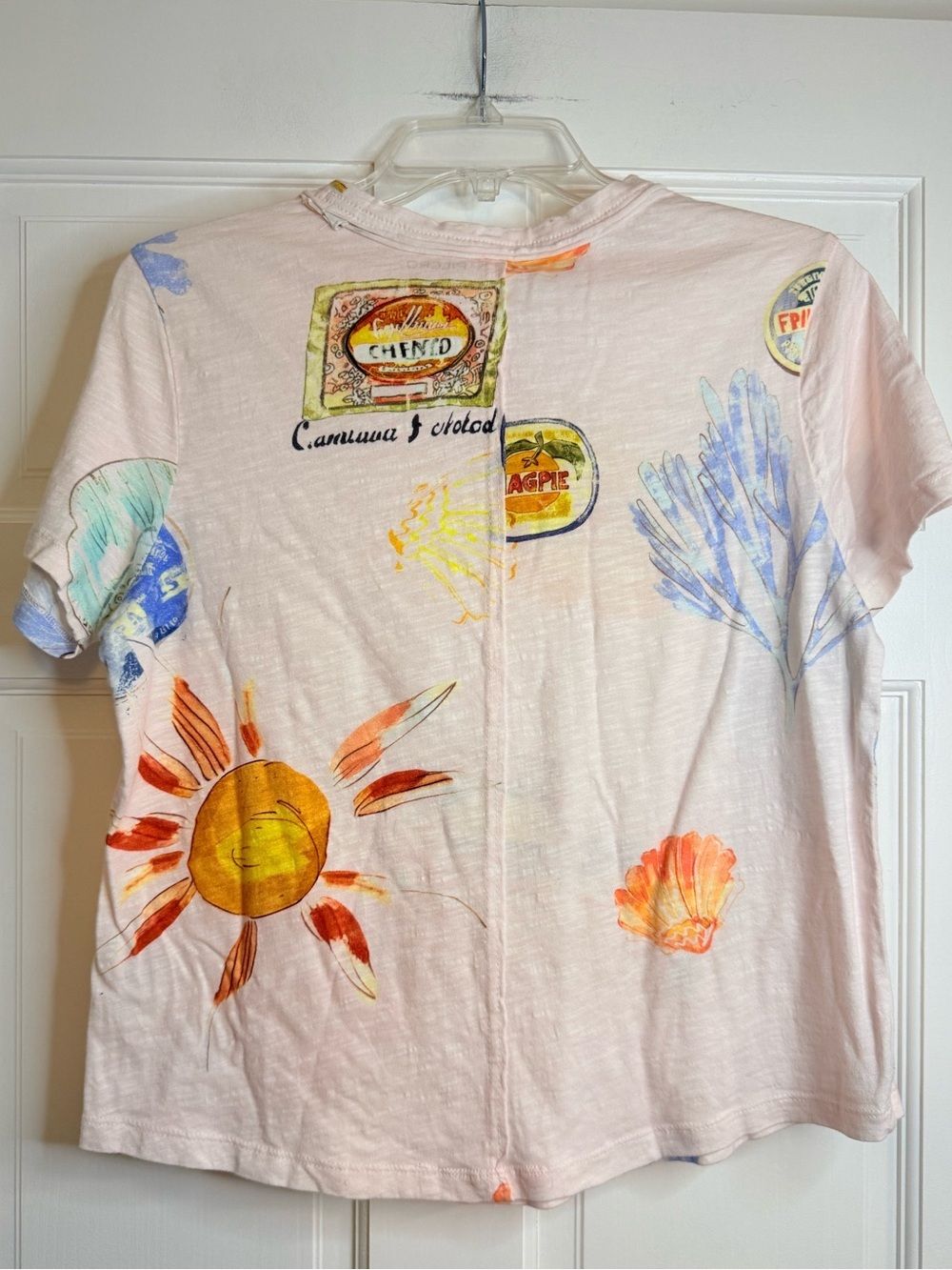 Pilcro The Bennie Cotton-Slub Crew-Neck Tee Watercolor Edition - Picture 3 of 3